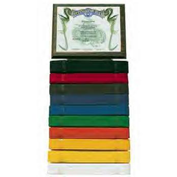 Ten Level Belt Display with Certificate Plaque
